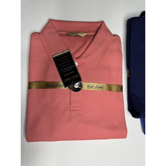 Roundtree Yorke Pima Cotton Size XL Men’s Polo Lot 3 Shirt Red Navy Pink New NWT - Picture 4 of 8